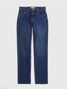 Abercrombie mid rise 90s straight raw hem jeans